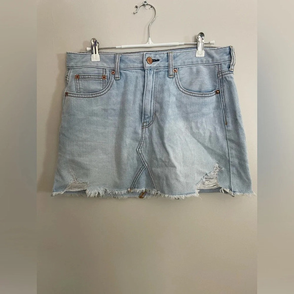 American Eagle Outfitters Dresses & Skirts - American Eagle Light Denim Distressed Mini Skirt